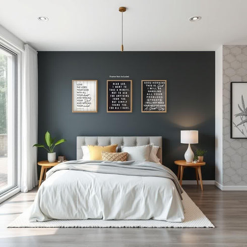 Posterizer 3 pcs-Religious Rustic Art with Inspiring Quotes-Religious Posters-Gifts for Christians-Decor for Church, Sunday School Classroom- unfr...